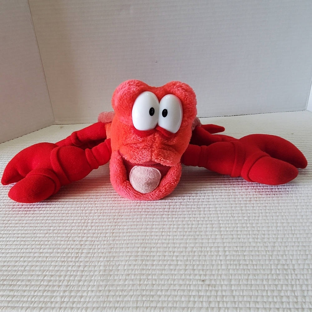 Disney Little Mermaid Crab Sebastian 16" Plush Vintage Tyco Stuffed Animal Red